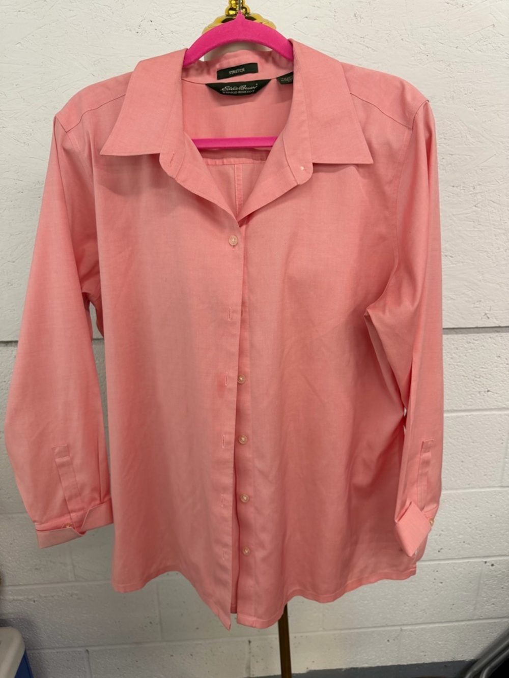 Eddie Bauer Wrinkle-Resistant Coral Button-Front Women's Shirt